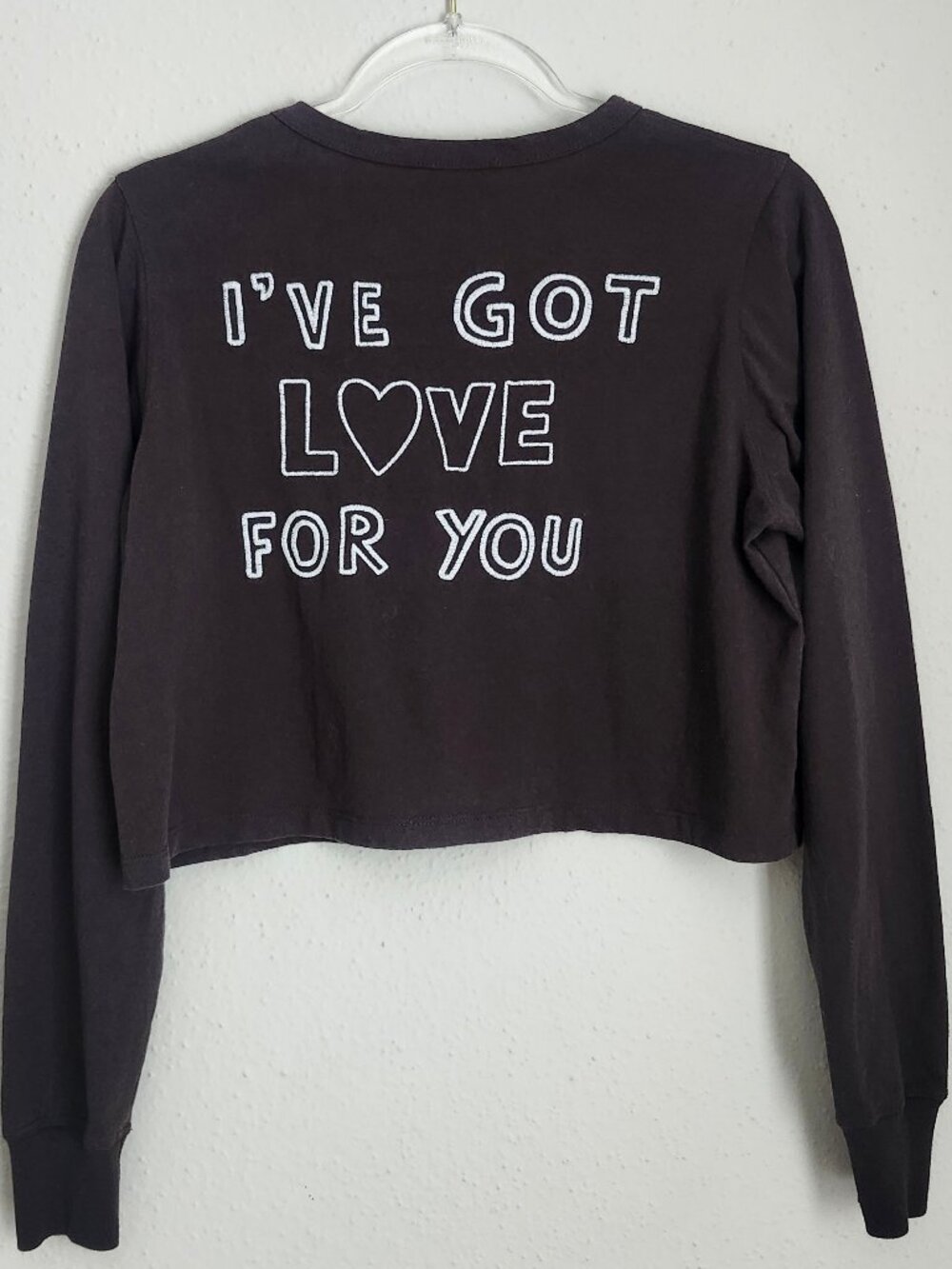 SPIRITUAL GANGSTER Embroidered "I've Got Love For You" Black Top M